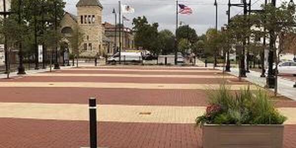 permeable pavement in city scape